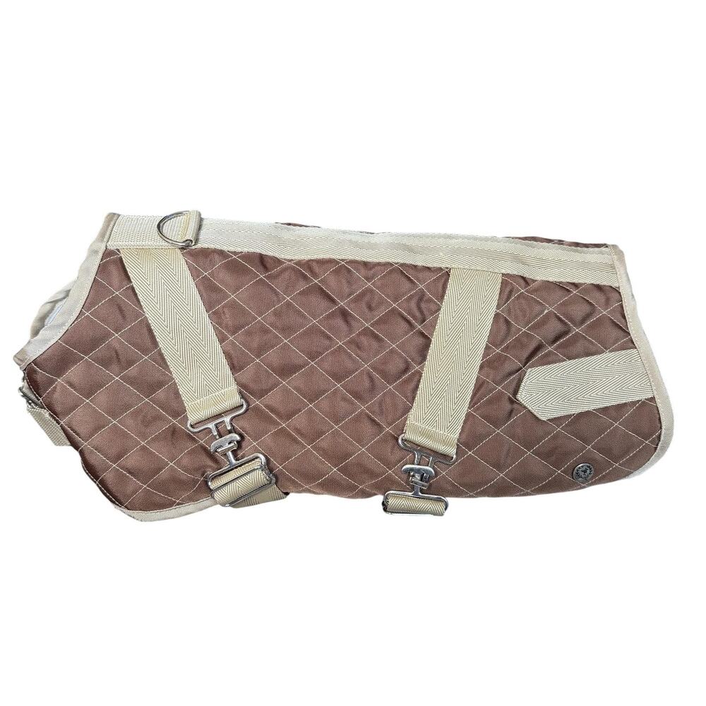 Canine Styles Dog Winter Coat Size 16 Brown Quilted Fleece Warm Harness